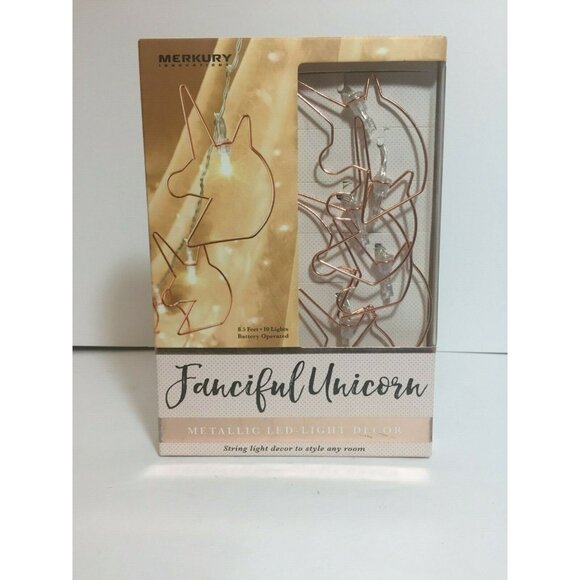 Merkury Innovations ROSE GOLD Metallic Fanciful Unicorn Light Strand (NIB) - Picture 3 of 5